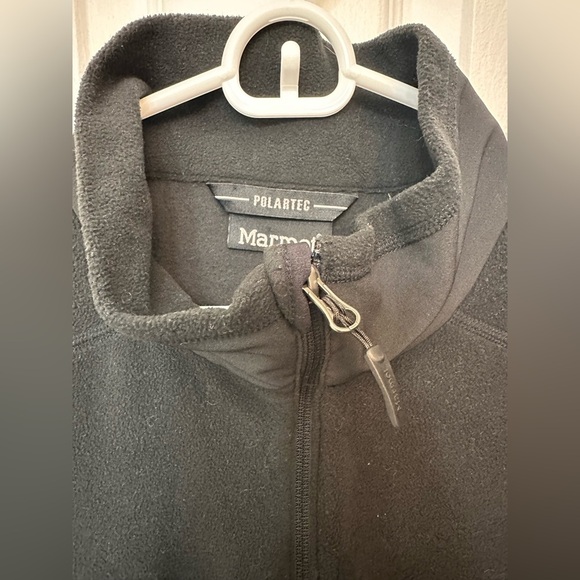 Marmot Polartec Fleece Jacket Black Long Sleeve Full Zip - Picture 6 of 9